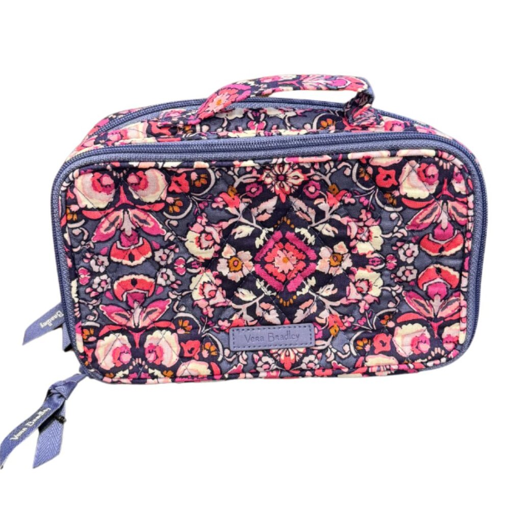 Vera Bradley Blush & Brush Makeup Case Magenta Medallion NWT